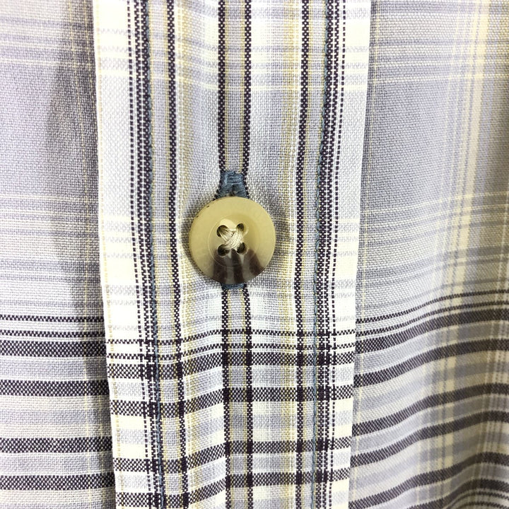 Carhartt Check Pattern Button-down Short Sleeve Work Shirt, Men's XL cotton Purple type blue-purple Vintage Second Hand