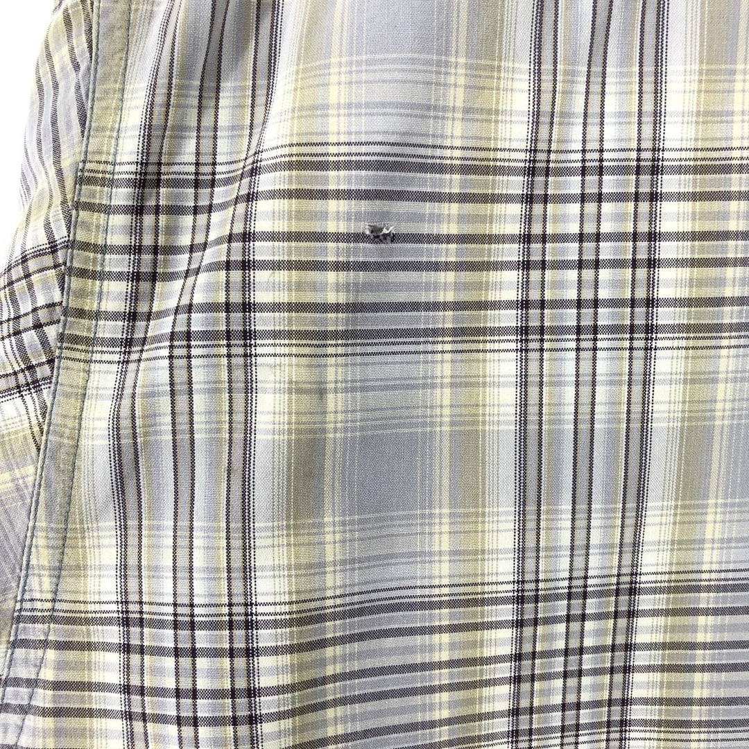 Carhartt Check Pattern Button-down Short Sleeve Work Shirt, Men's XL cotton Purple type blue-purple Vintage Second Hand