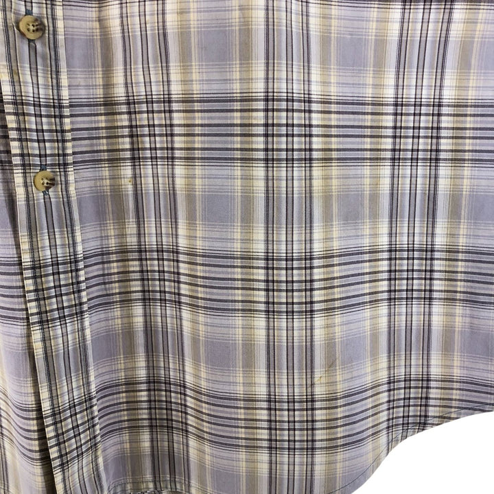 Carhartt Check Pattern Button-down Short Sleeve Work Shirt, Men's XL cotton Purple type blue-purple Vintage Second Hand