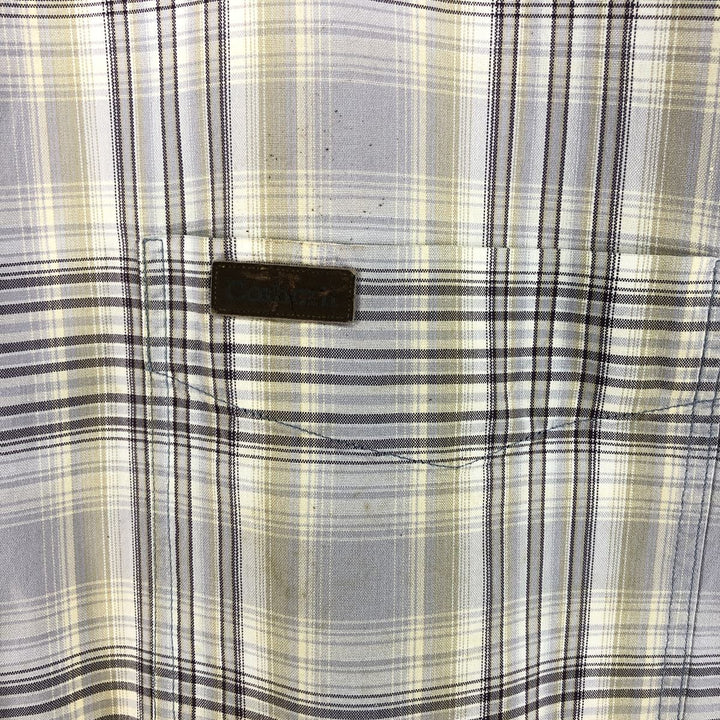 Carhartt Check Pattern Button-down Short Sleeve Work Shirt, Men's XL cotton Purple type blue-purple Vintage Second Hand