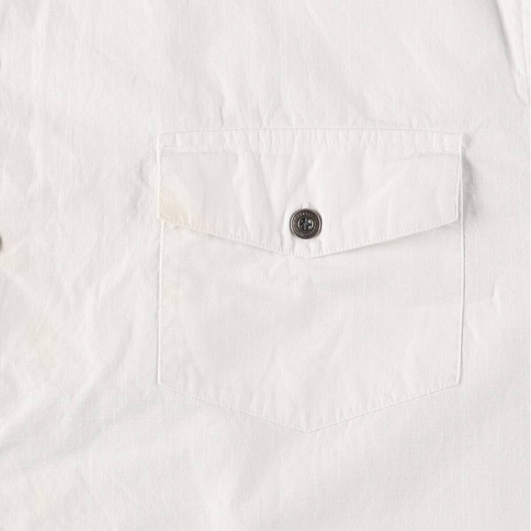Harley-Davidson Hidden Button Down Short Sleeve Work Shirt Box Shirt Men's XXL cotton white type Vintage Second Hand