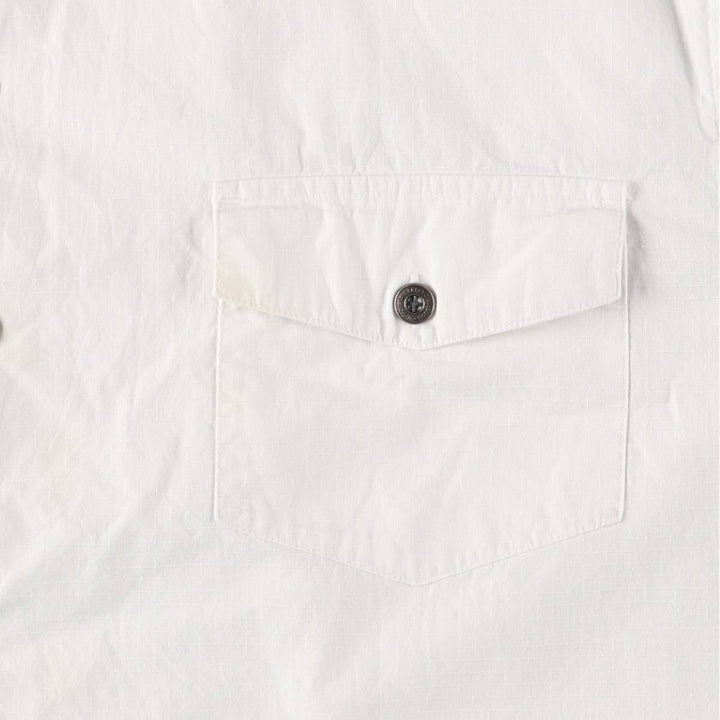 Harley-Davidson Hidden Button Down Short Sleeve Work Shirt Box Shirt Men's XXL cotton white type Vintage Second Hand