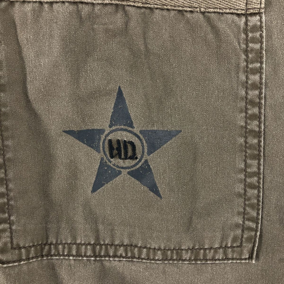 Harley-Davidson Hidden Button Down Short Sleeve Work Shirt Box Shirt Men's XL cotton green type Vintage Second Hand