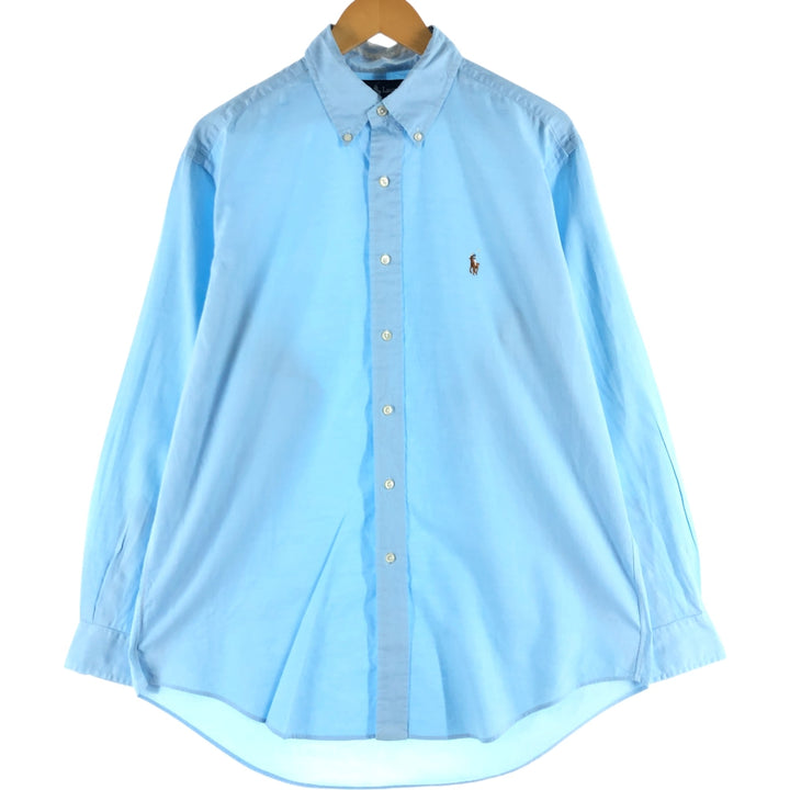 Ralph Lauren YARMOUTH long sleeve button down shirt, men's size L cotton Blue type light blue Vintage Second Hand