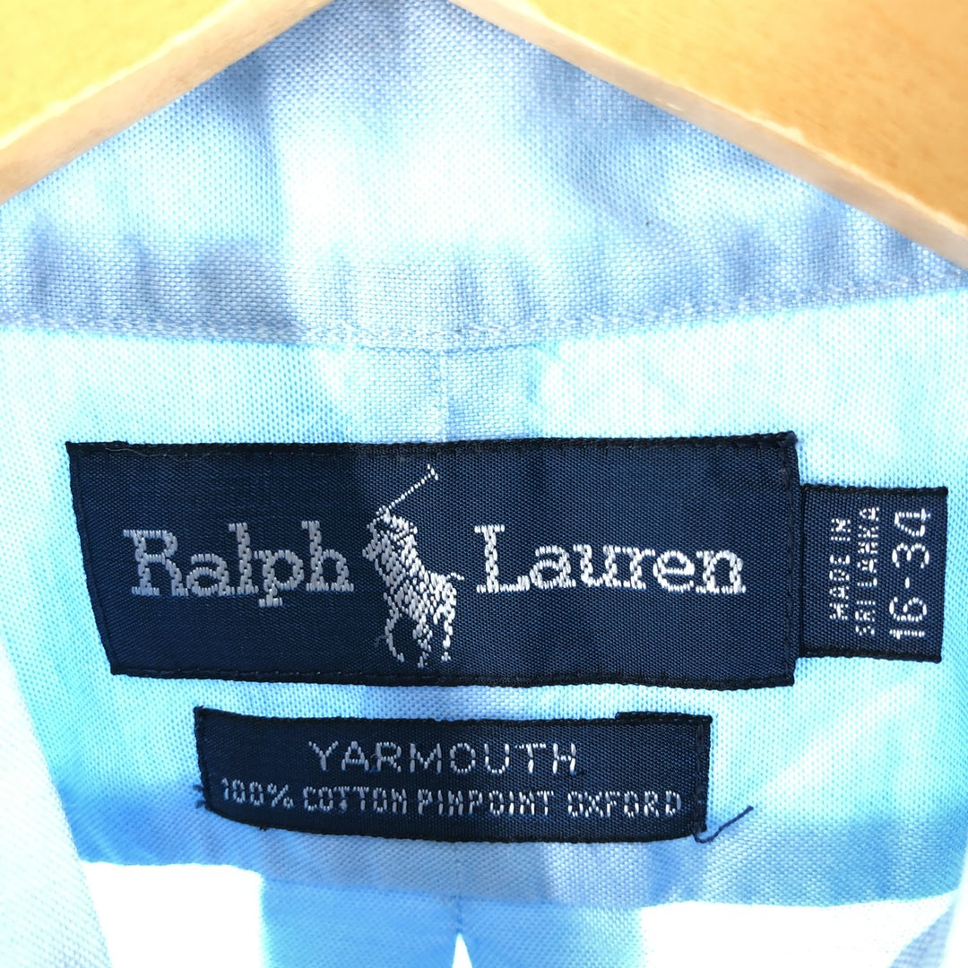 Ralph Lauren YARMOUTH long sleeve button down shirt, men's size L cotton Blue type light blue Vintage Second Hand