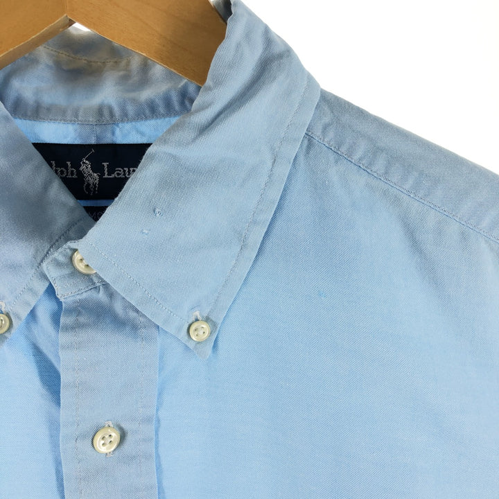 Ralph Lauren YARMOUTH long sleeve button down shirt, men's size L cotton Blue type light blue Vintage Second Hand