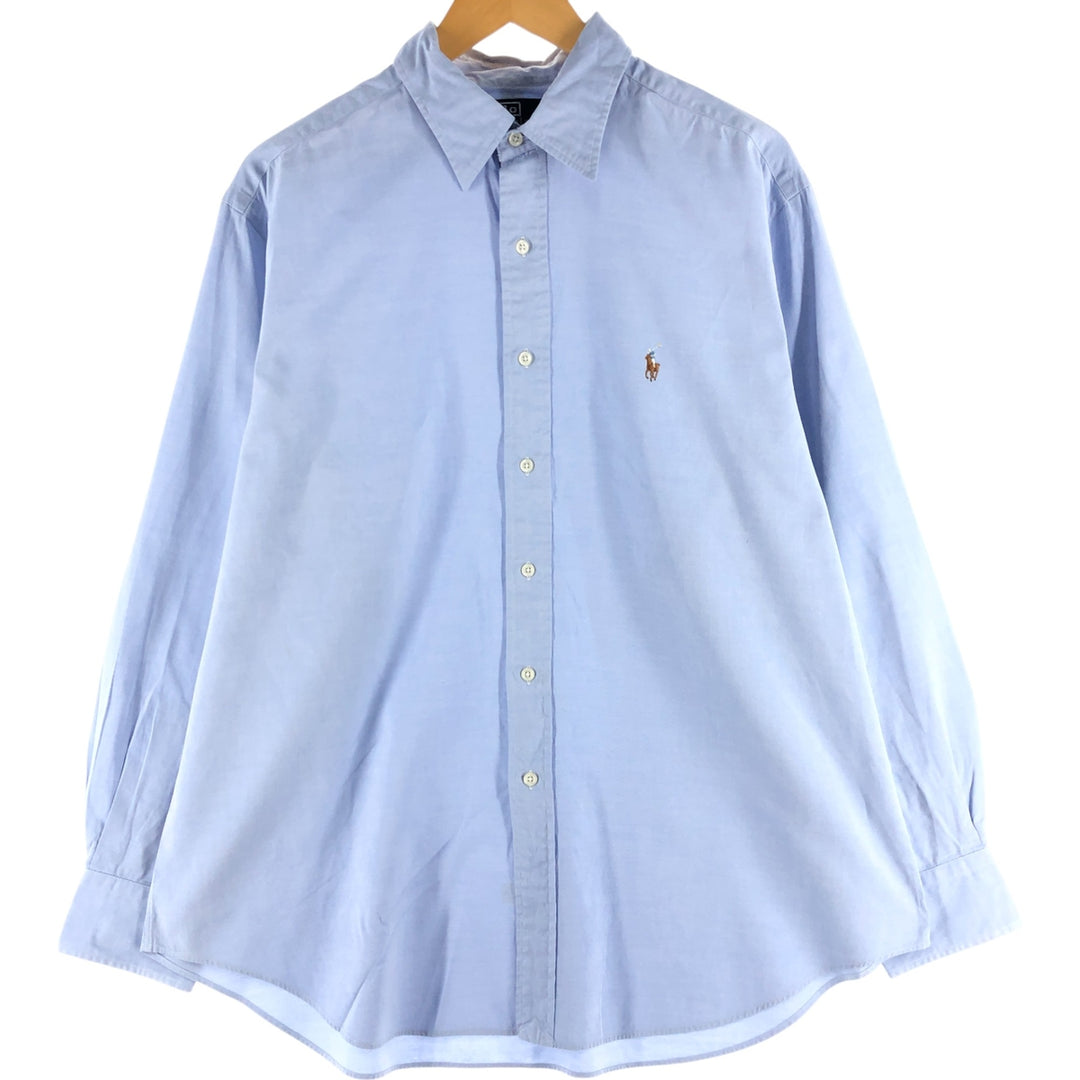 Ralph Lauren LOWELL long sleeve cotton shirt, men's XL size cotton Blue type light blue Vintage Second Hand