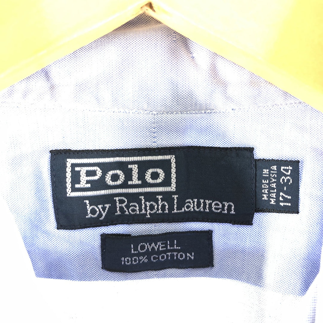 Ralph Lauren LOWELL long sleeve cotton shirt, men's XL size cotton Blue type light blue Vintage Second Hand