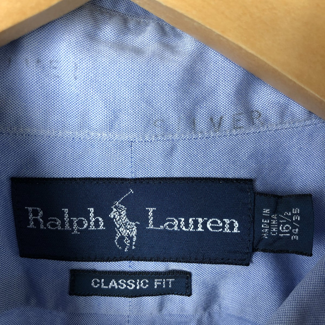 Ralph Lauren Classic Fit Long Sleeve Button Down Shirt, Men's Size L cotton Blue type light blue Vintage Second Hand