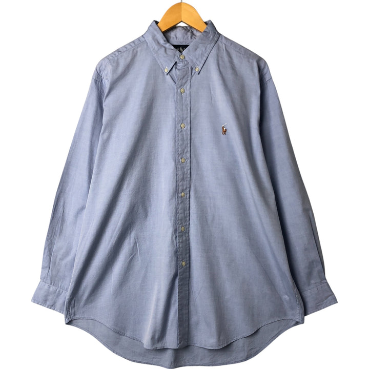 Ralph Lauren YARMOUTH long sleeve button down shirt, men's size L cotton Blue type light blue Vintage Second Hand