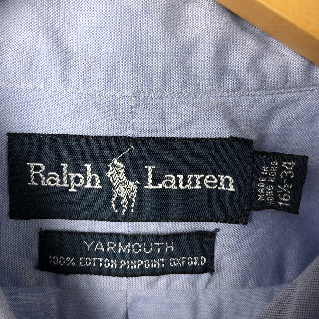 Ralph Lauren YARMOUTH long sleeve button down shirt, men's size L cotton Blue type light blue Vintage Second Hand