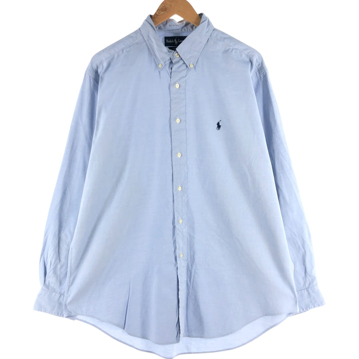 Ralph Lauren YARMOUTH long sleeve button down shirt, men's size L cotton Blue type light blue Vintage Second Hand