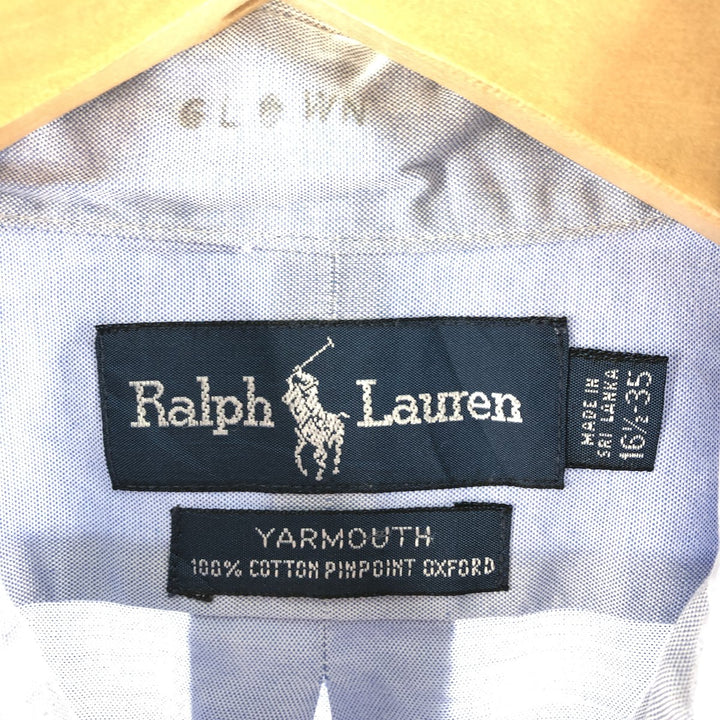 Ralph Lauren YARMOUTH long sleeve button down shirt, men's size L cotton Blue type light blue Vintage Second Hand