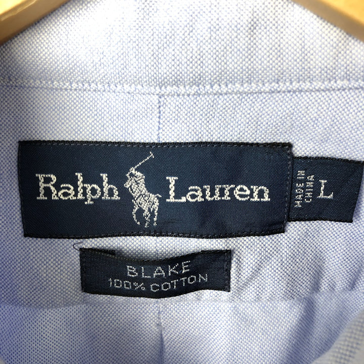 Ralph Lauren BLAKE long sleeve button down shirt, men's size L cotton blue type Vintage Second Hand