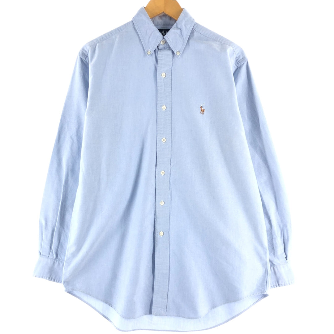 Ralph Lauren YARMOUTH long sleeve button down shirt, men's XL size cotton Blue type light blue Vintage Second Hand