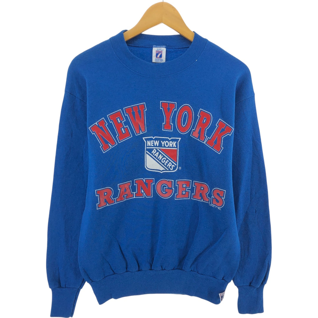 90'S LOGO7 New York Rangers printed sweatshirt, made in USA, men's size M, vintage / eaa509489