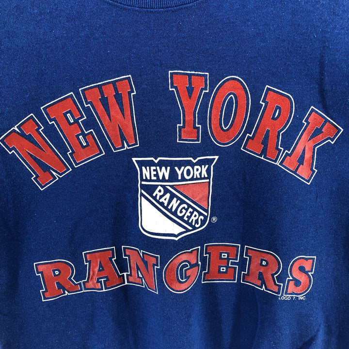 90'S LOGO7 New York Rangers printed sweatshirt, made in USA, men's size M, vintage / eaa509489