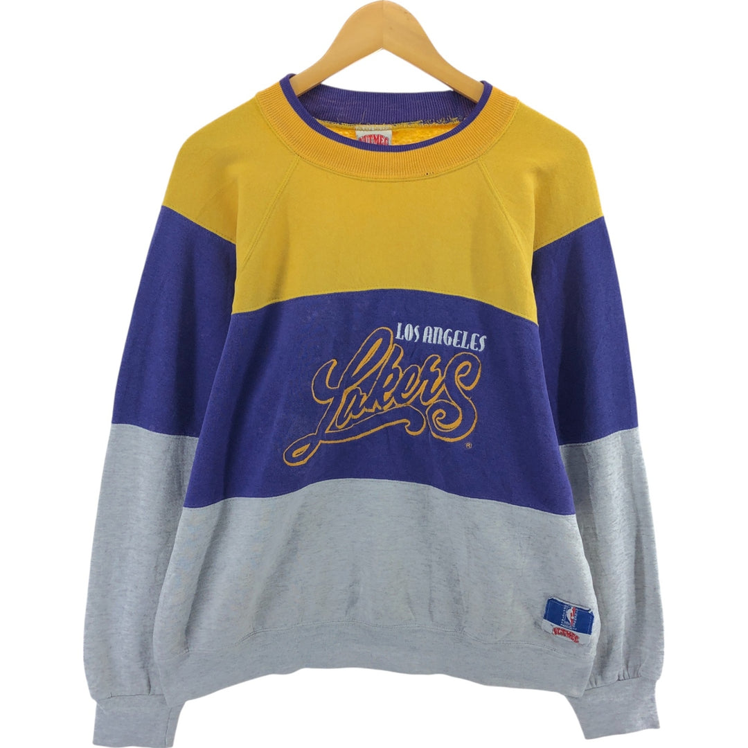 90'S NUTMEG NBA Los Angeles Lakers Sweatshirt, Made in USA, Men's L size, Vintage /eaa509497