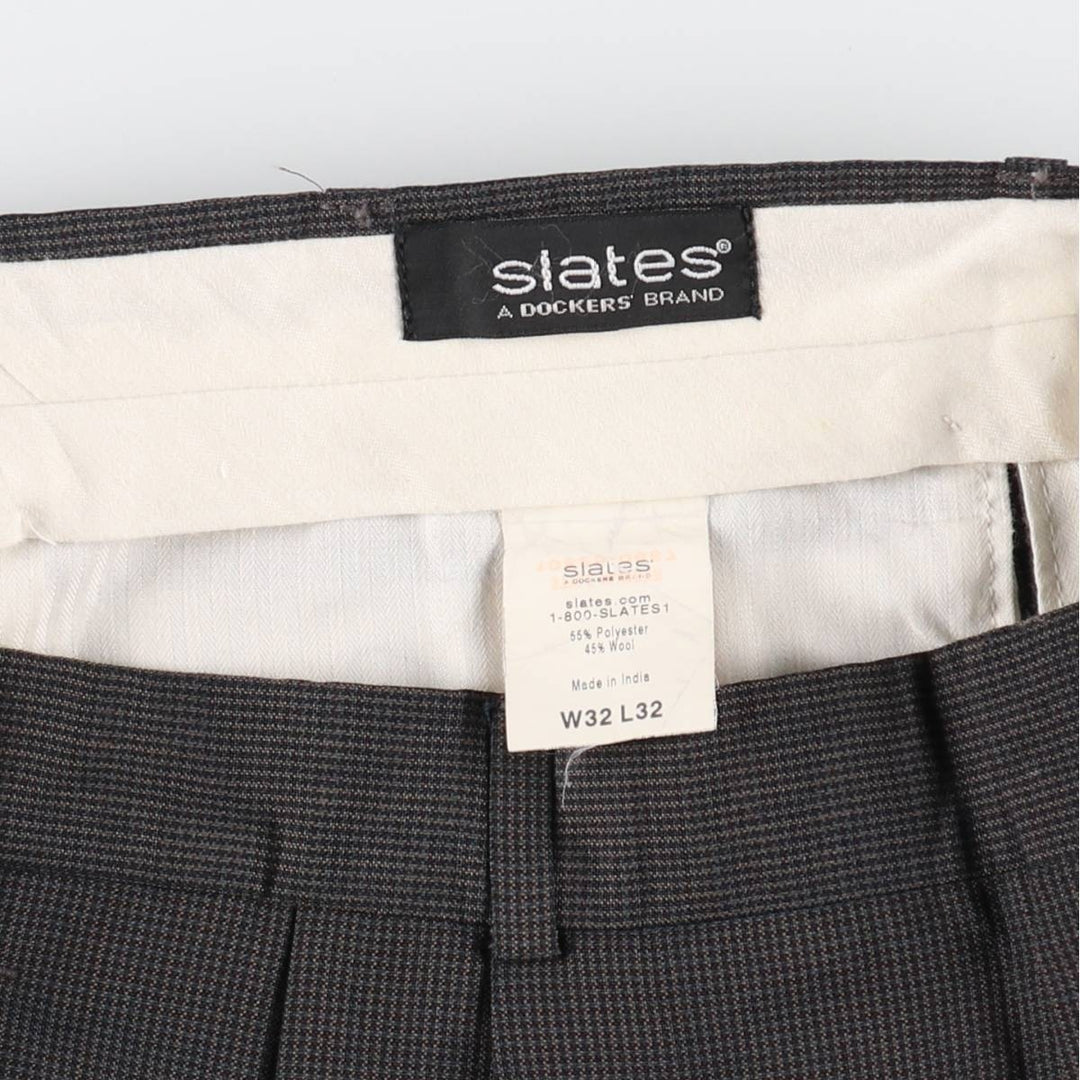 Dockers SLATES Check Pattern Two-pleat Wool Pants Slacks Men's W32 equivalent /eaa509501