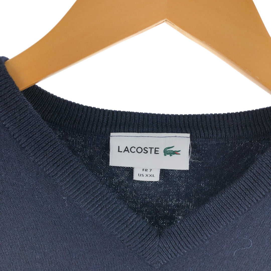 Lacoste LACOSTE V-neck acrylic x wool knit sweater Men's XL size / eaa509576