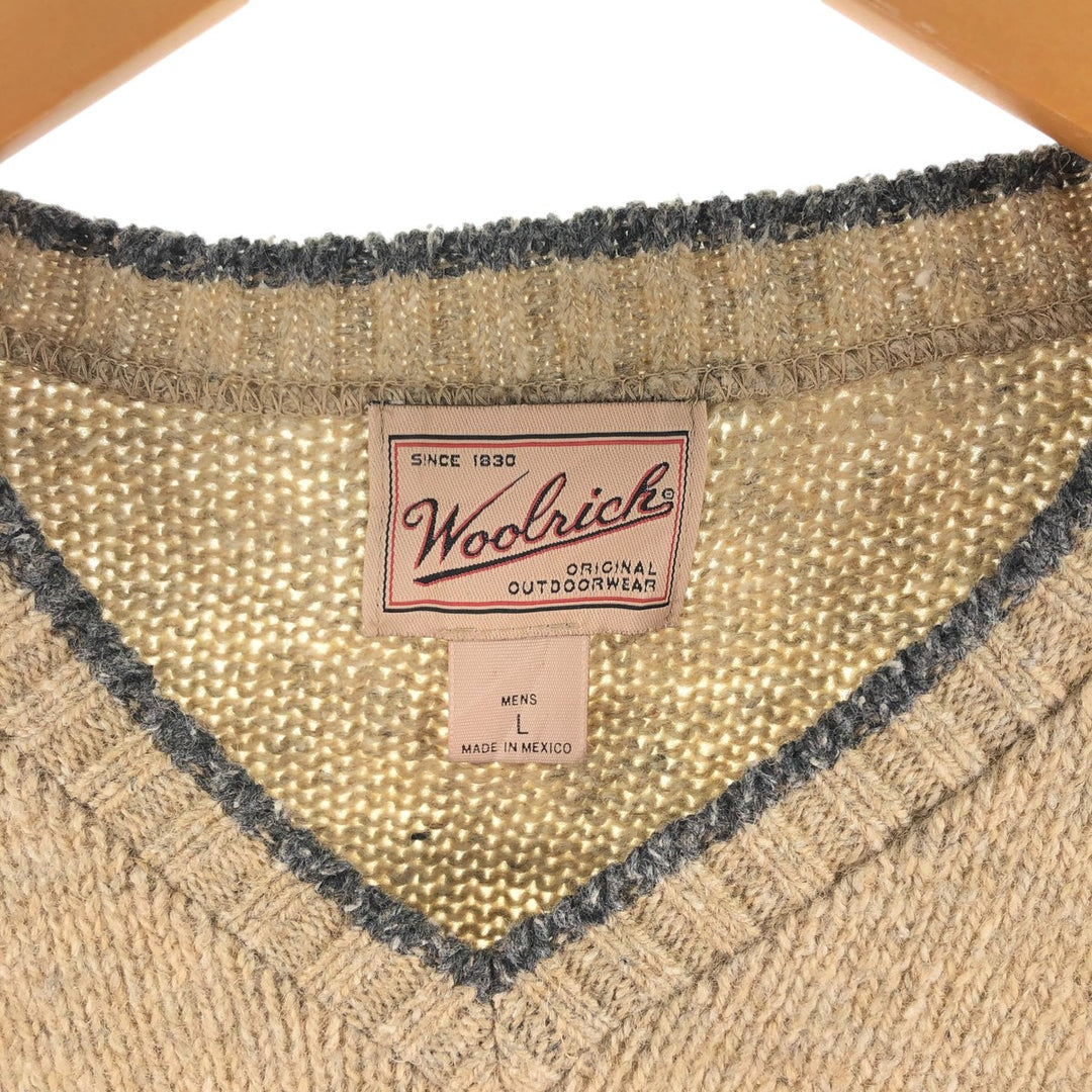 00'S WOOLRICH V-neck wool knit sweater, men's size L / eaa509594