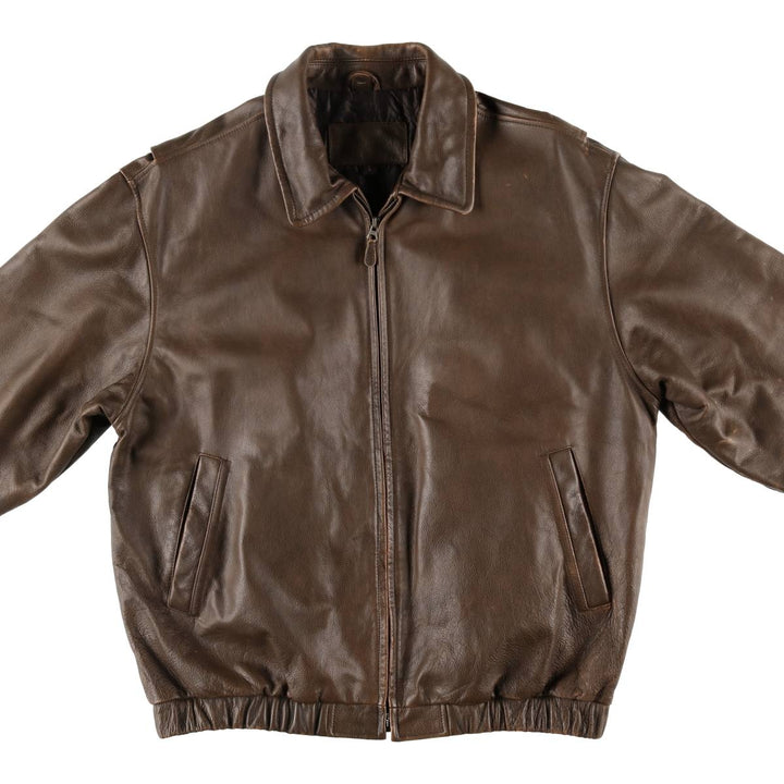 00'S ST JOHN'S BAY Leather Blouson Type Men's L Size / eaa509640