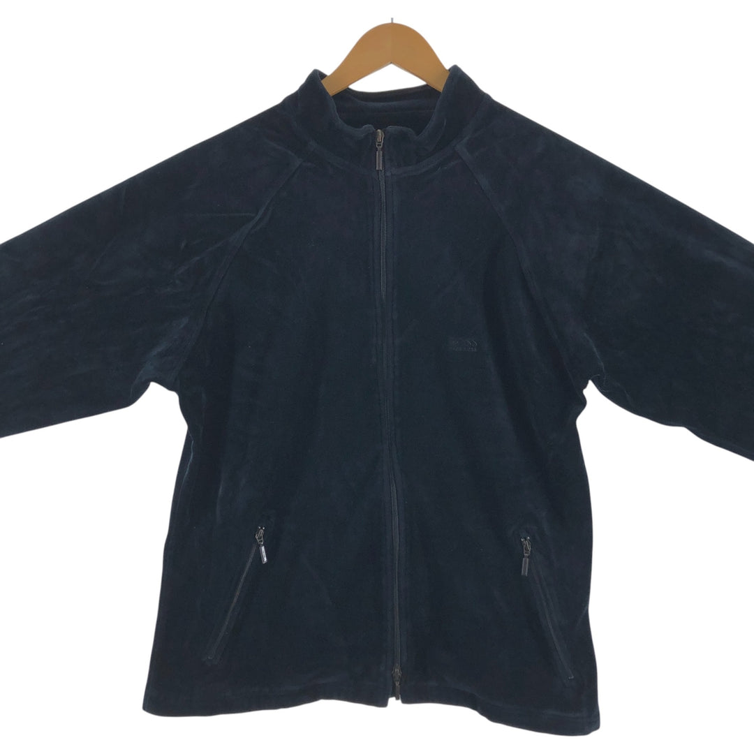 Hugo Boss Velour Jersey Track Jacket, Men's Size L cotton black type Vintage Second Hand