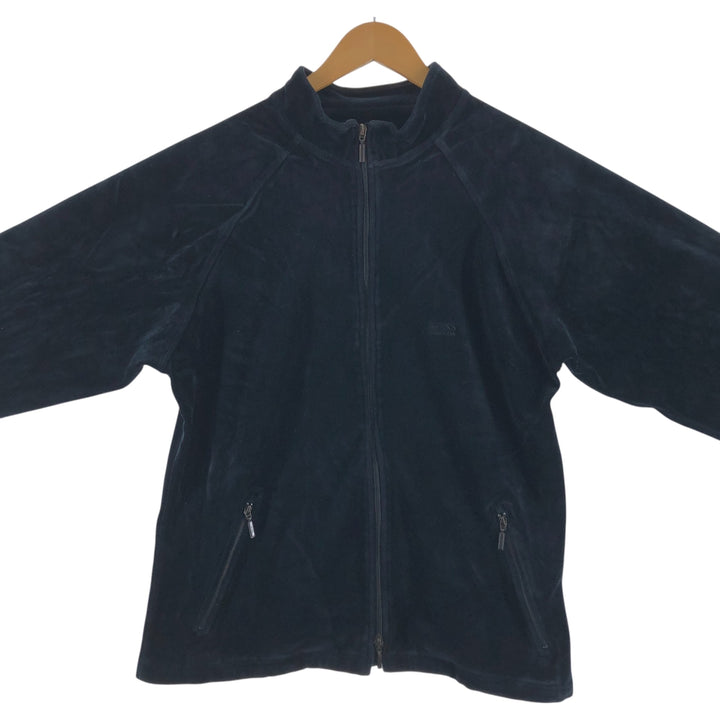 Hugo Boss Velour Jersey Track Jacket, Men's Size L cotton black type Vintage Second Hand