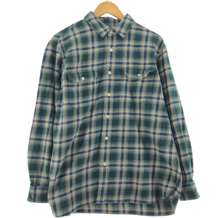 Levi's Long Sleeve Heavy Flannel Check Shirt Men's Size L / eaa509677