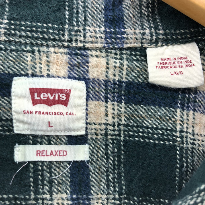 Levi's Long Sleeve Heavy Flannel Check Shirt Men's Size L / eaa509677