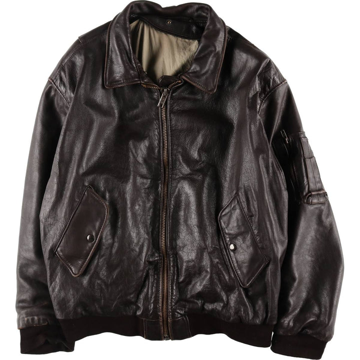 Leather flight jacket, men's size XL / eaa509681