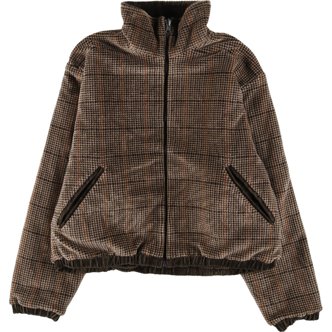 Mackintosh Houndstooth Pattern Reversible Corduroy Zip-up Jacket Made in USA Men's L /eaa509687