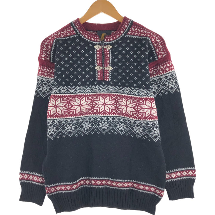 LEVANDI Nordic Pattern Wool Tyrolean Sweater for Women (Small) /eaa509700