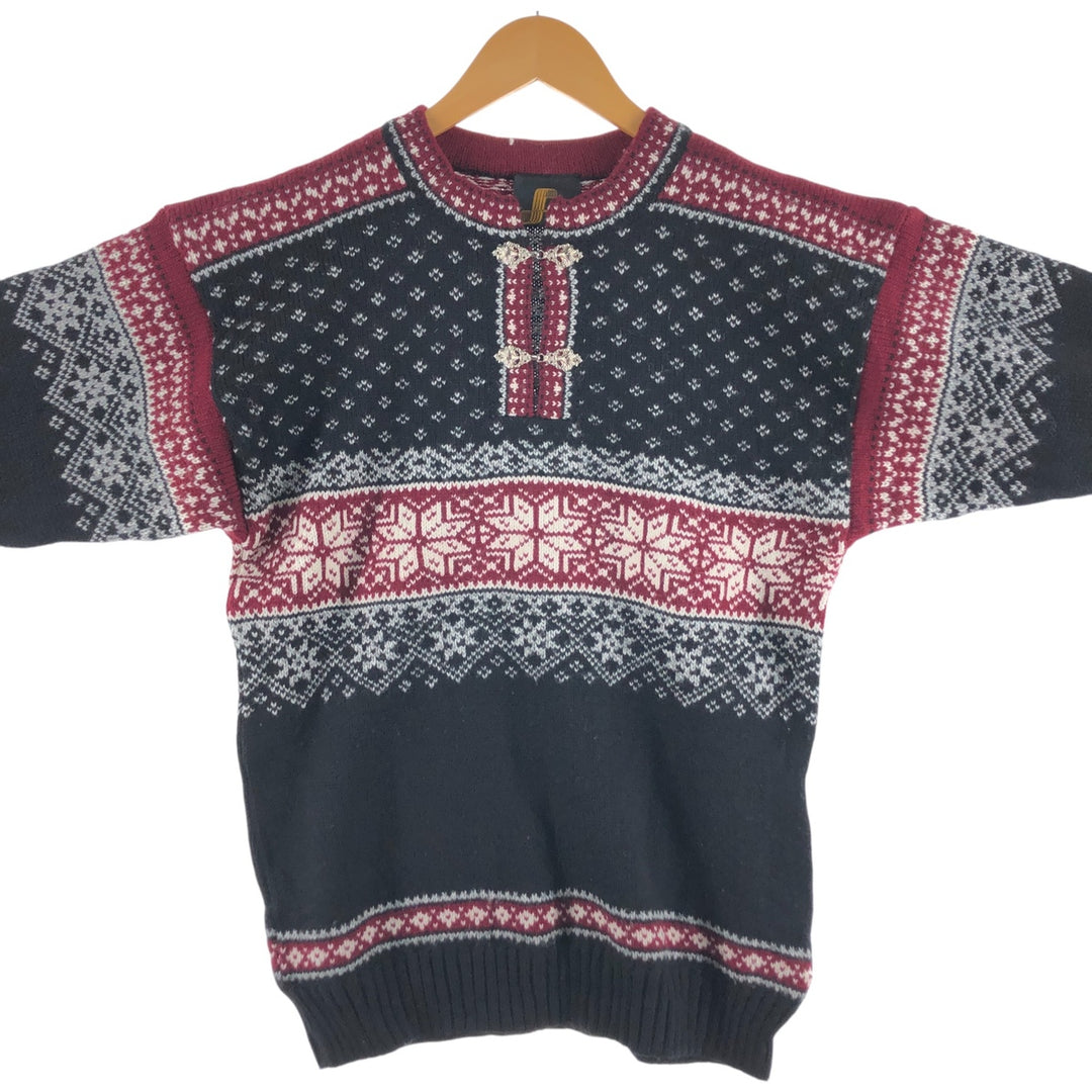 LEVANDI Nordic Pattern Wool Tyrolean Sweater for Women (Small) /eaa509700