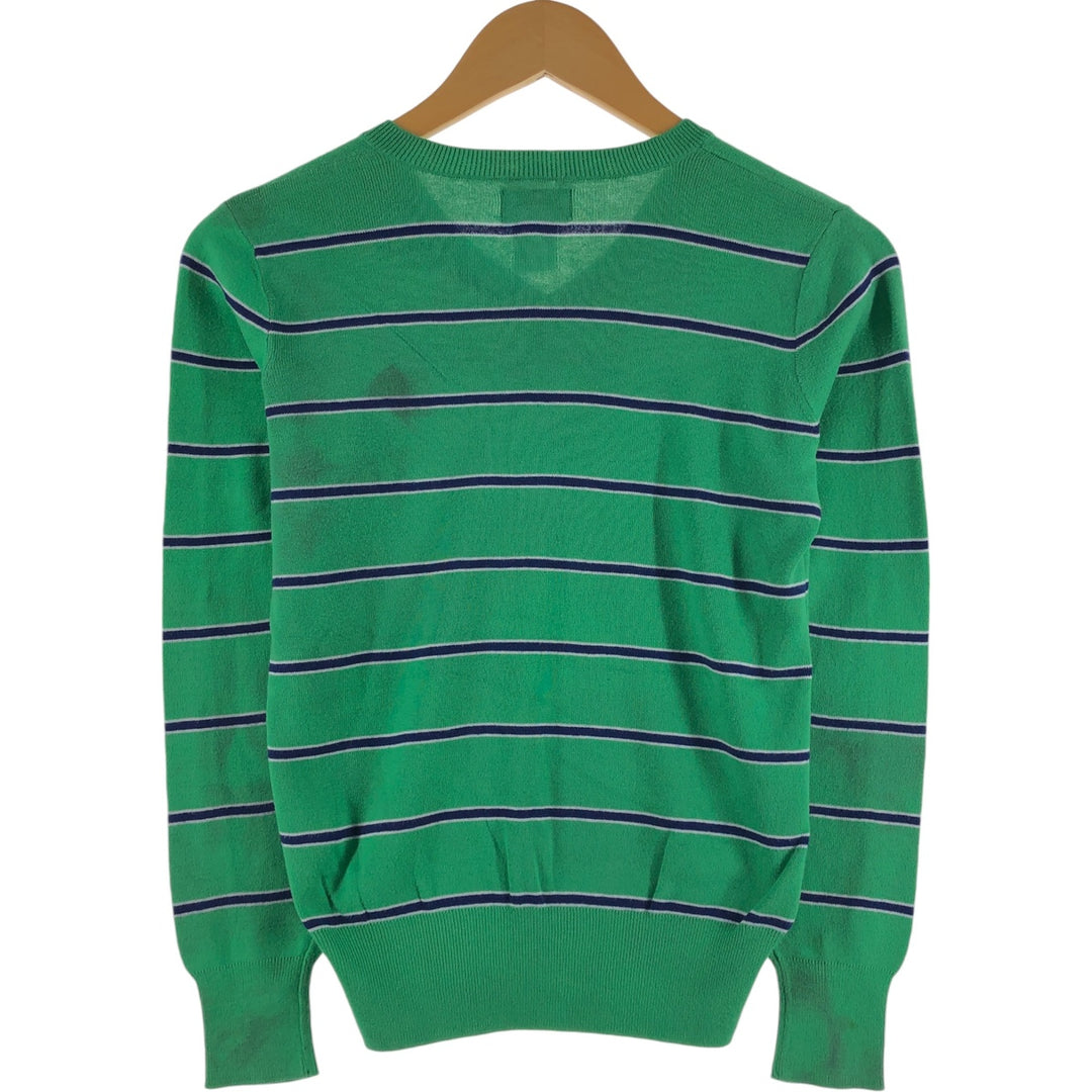 Ralph Lauren POLO by Ralph Lauren Striped Pattern V-neck Pima Cotton Knit Sweater Women's M size / eaa509716