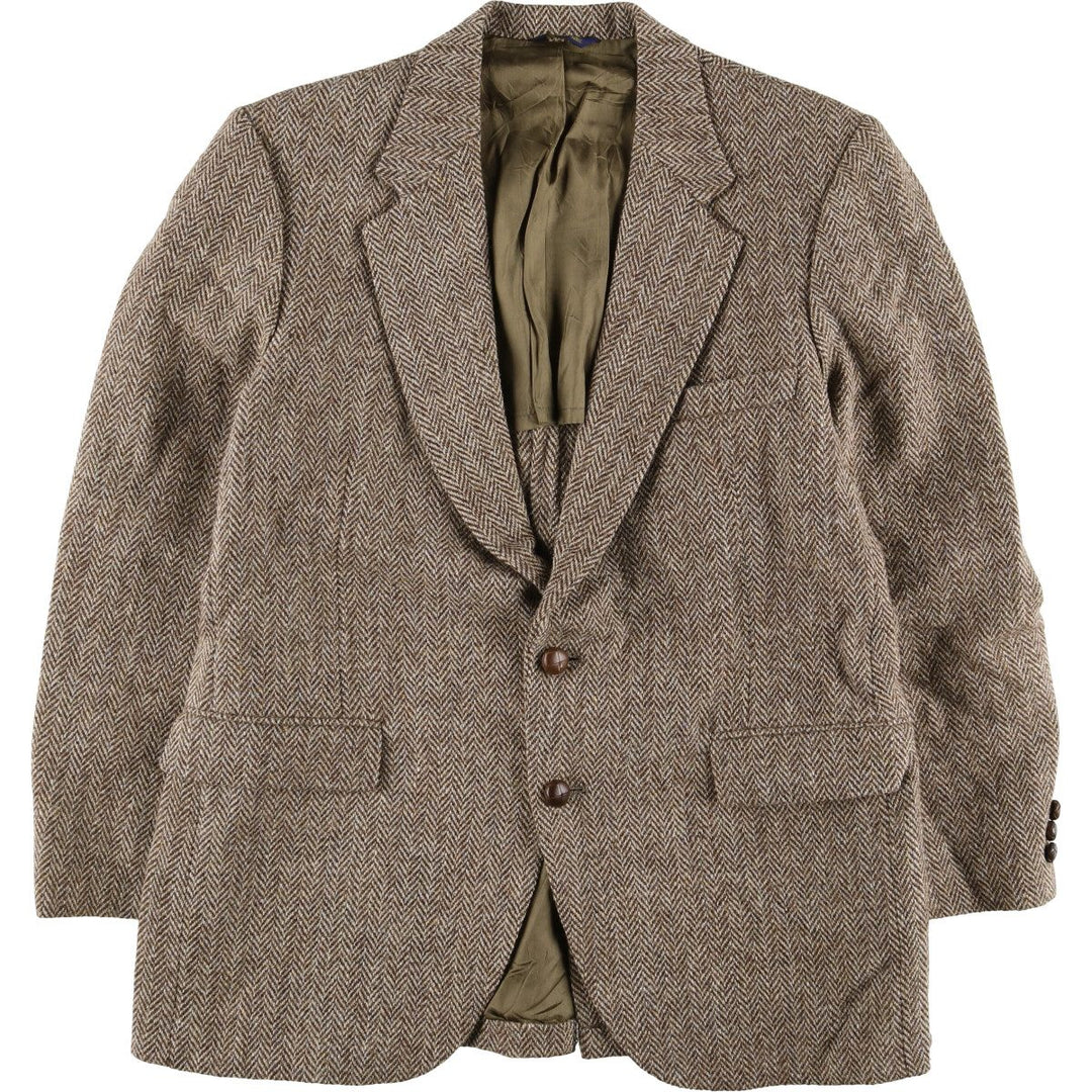 Harris Tweed Herringbone Wool Tailored Jacket Made in USA Men's L size / eaa509867