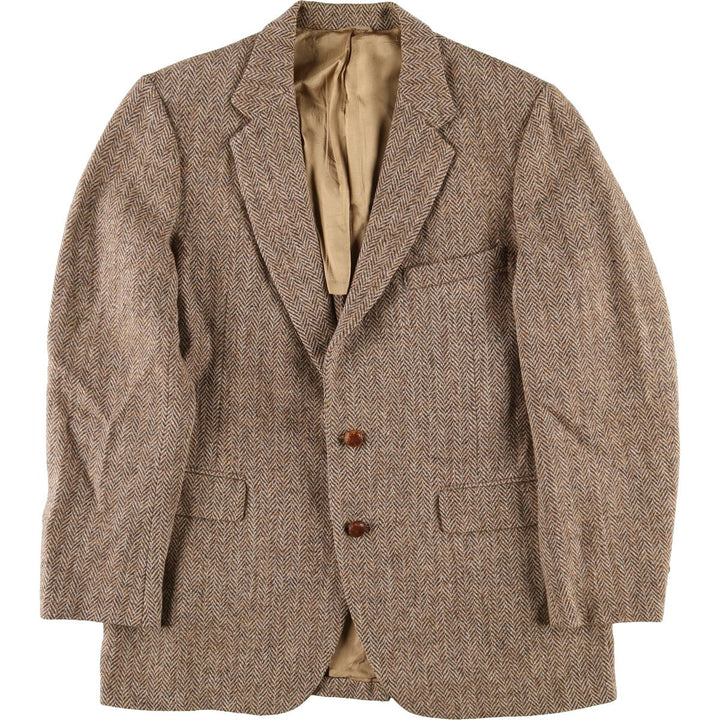 jordan marsh Harris Tweed Herringbone Wool Tailored Jacket Made in USA Men's L size /eaa509868