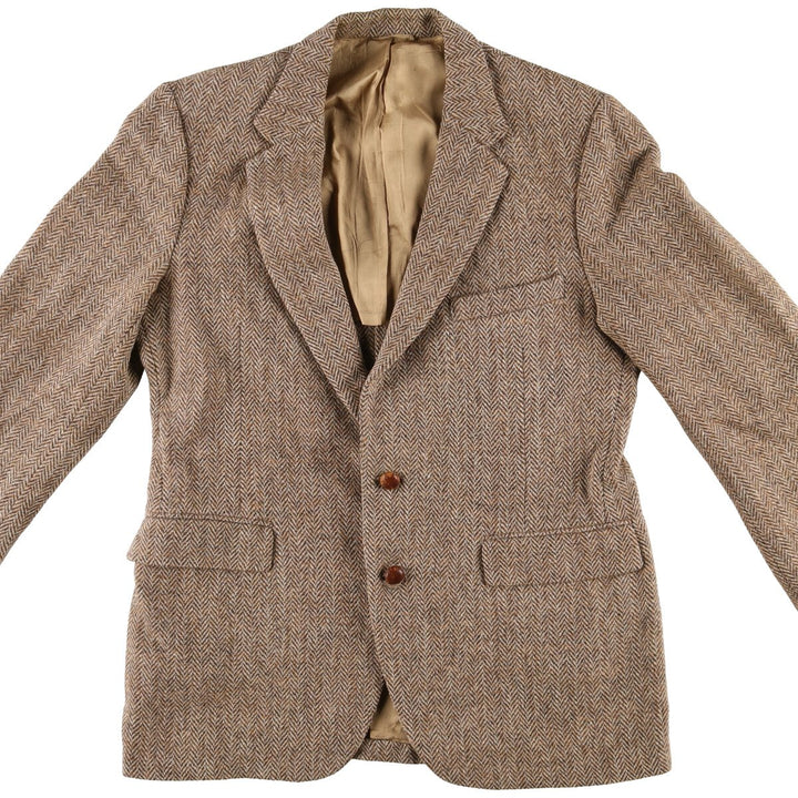 jordan marsh Harris Tweed Herringbone Wool Tailored Jacket Made in USA Men's L size /eaa509868