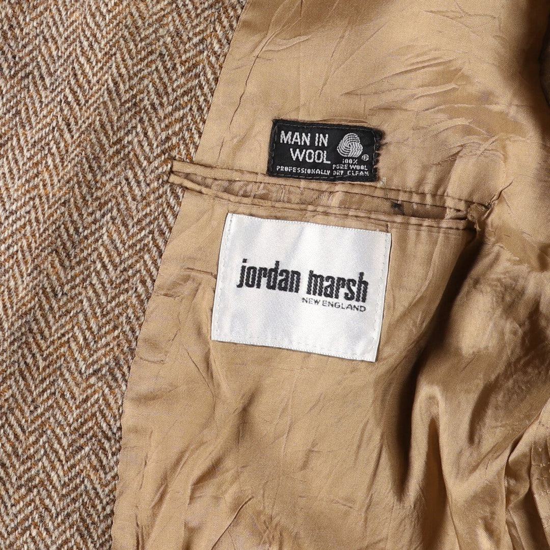 jordan marsh Harris Tweed Herringbone Wool Tailored Jacket Made in USA Men's L size /eaa509868