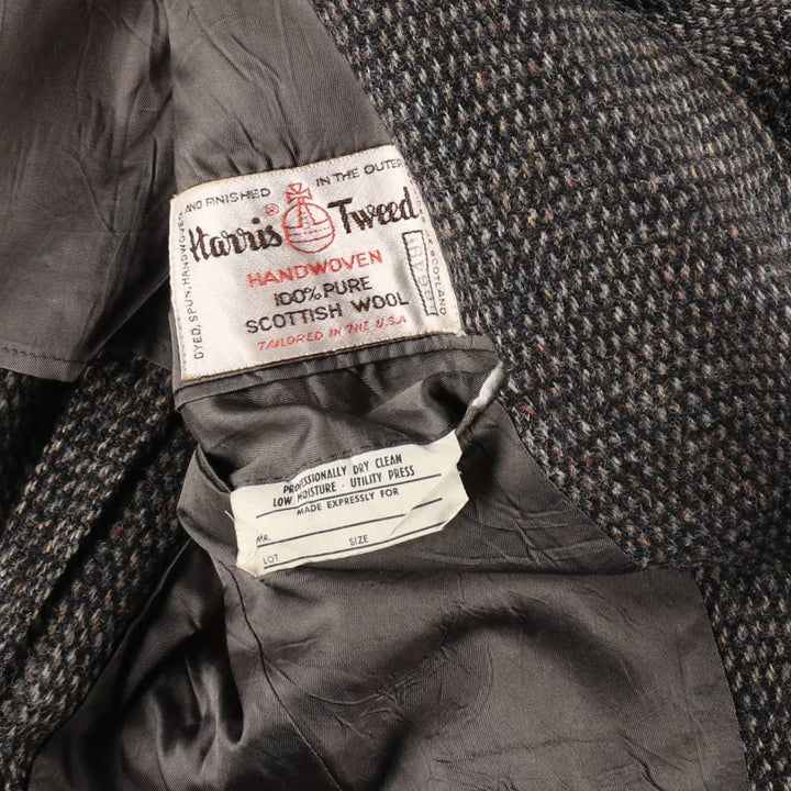 70'S ~ Harris Tweed Stanley Blacker wool tailored jacket, made in USA, men's XL size, vintage / eaa509876