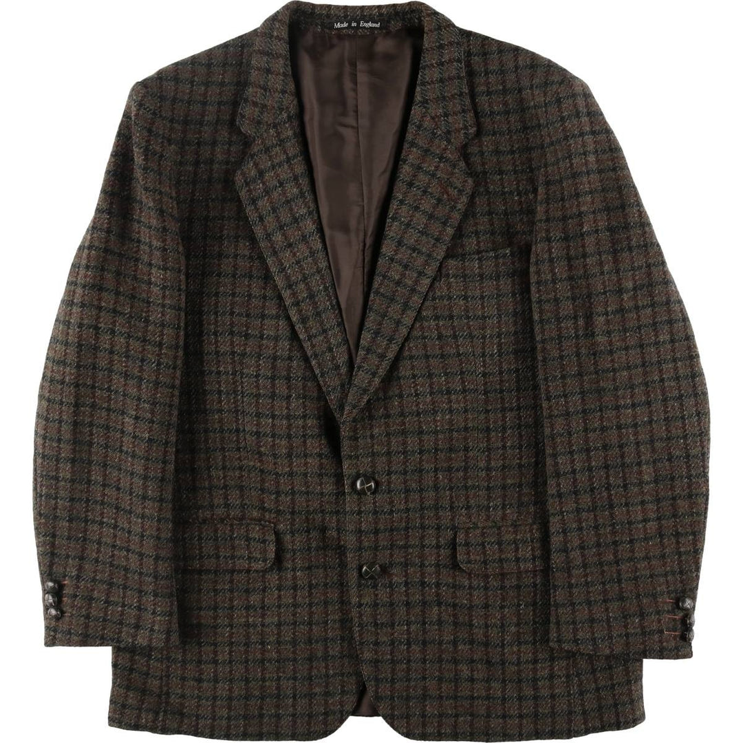 CHATSWORTH Harris Tweed Check Pattern Wool Tailored Jacket Made in England Men's L size /eaa509880