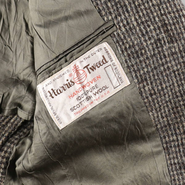 Harris Tweed Check Pattern Wool Tailored Jacket Made in USA Men's M Size Vintage / eaa509888