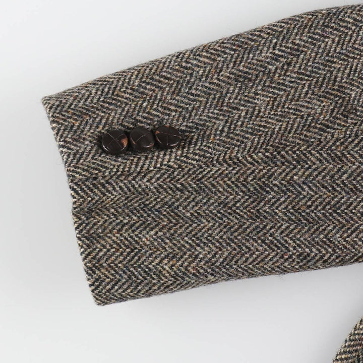 St. Michael Harris Tweed Harris Tweed Herringbone Wool Tailored Jacket Made in England Men's M size /eaa509889