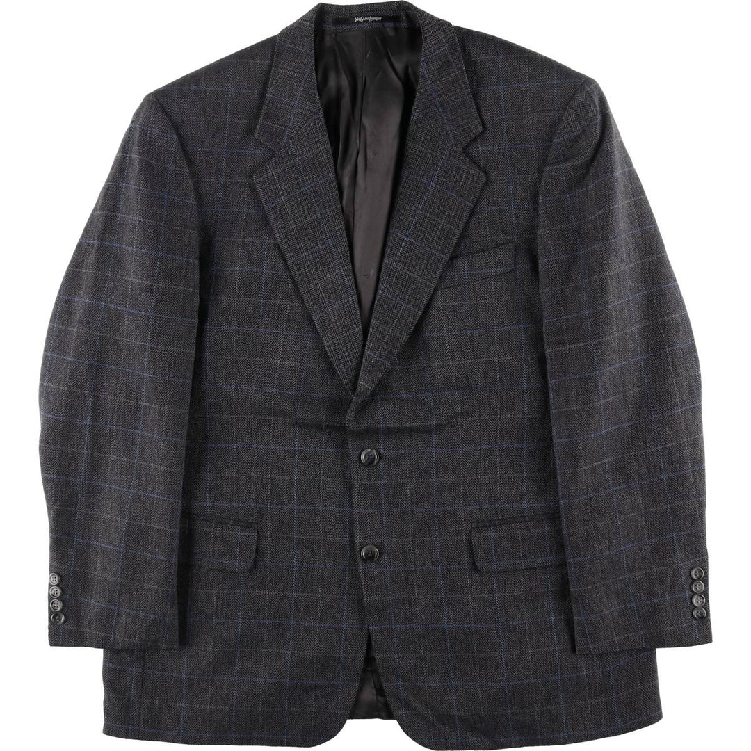 Yves Saint Laurent KONEN Check Pattern Wool Tailored Jacket Men's XL Vintage / eaa509896