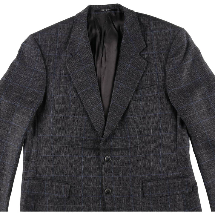 Yves Saint Laurent KONEN Check Pattern Wool Tailored Jacket Men's XL Vintage / eaa509896