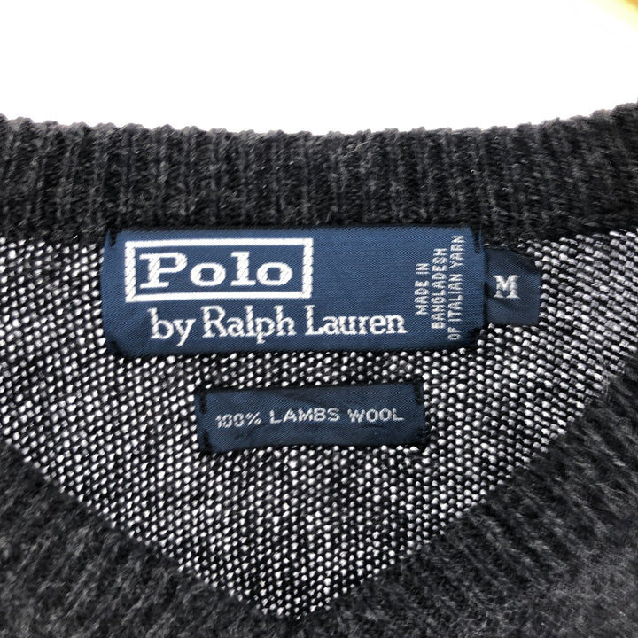 Ralph Lauren V-neck lambswool knit sweater, men's size M / eaa509906