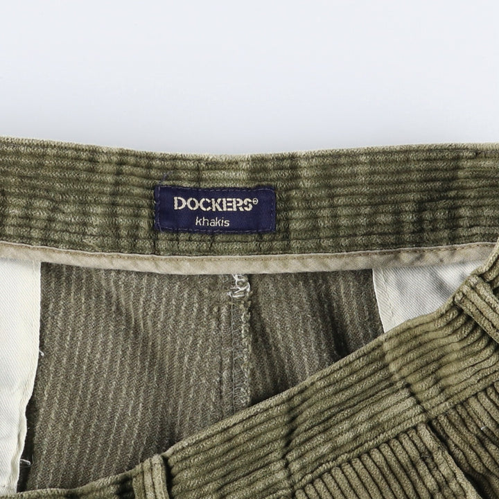 90'S Dockers Khakis Two-pleat Wide Ribbed Corduroy Pants Men's Vintage W35 / eaa509948