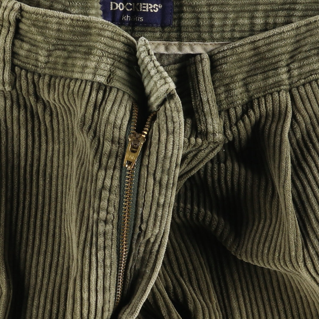 90'S Dockers Khakis Two-pleat Wide Ribbed Corduroy Pants Men's Vintage W35 / eaa509948