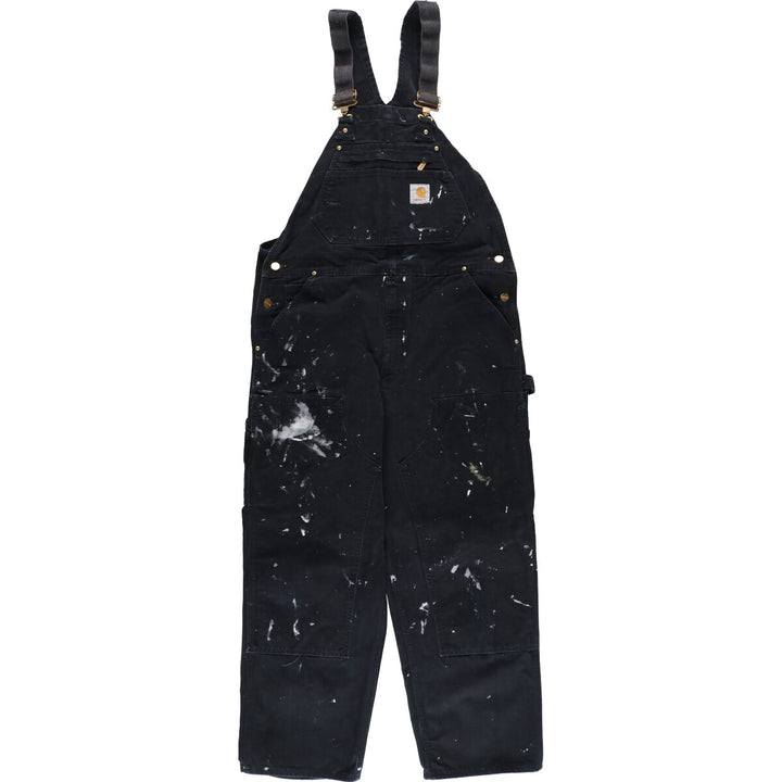 Carhartt Logo Patch Paint Double Knee Duck Overalls Made in USA Men's W39 / eaa509999