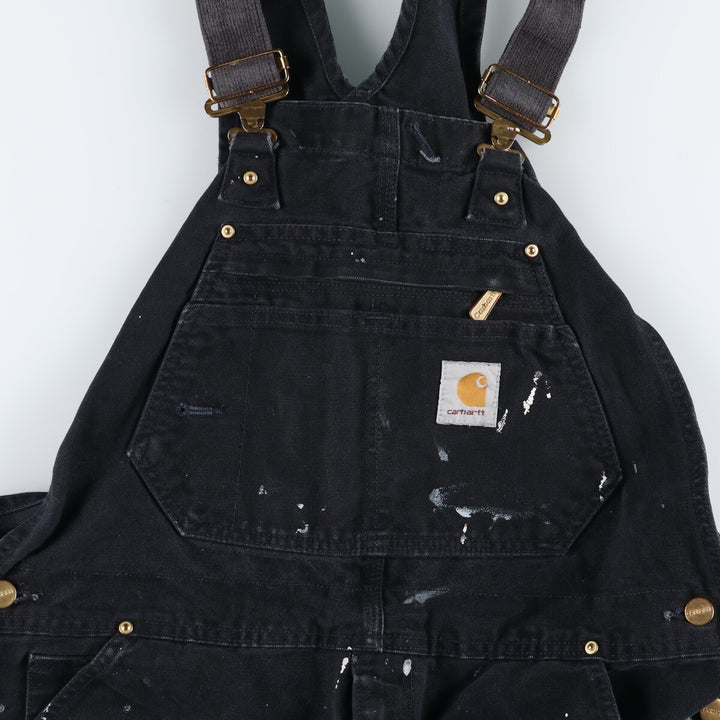 Carhartt Logo Patch Paint Double Knee Duck Overalls Made in USA Men's W39 / eaa509999